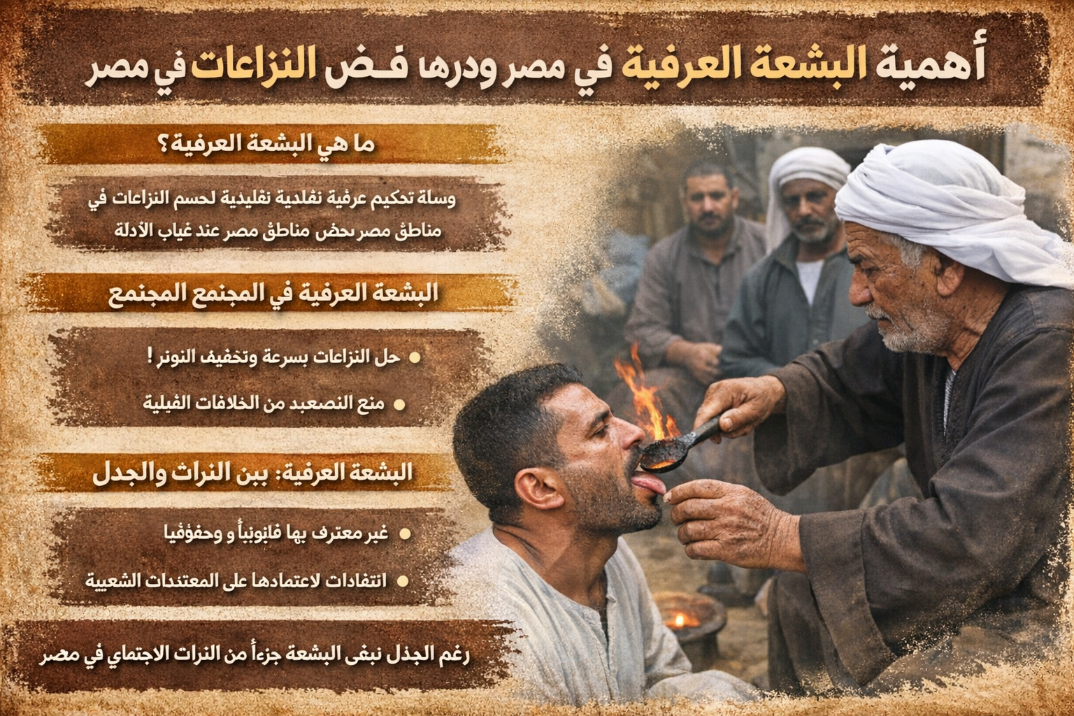 أهمية البشعة العرفية في مصر ودورها في فض النزاعات